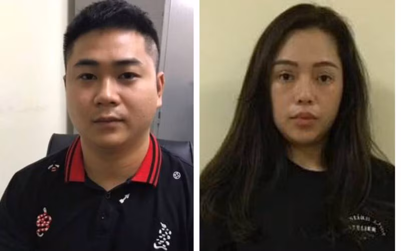 Hai đối tượng cầm đầu đường dây đánh bạc game đổi thưởng Đức Mạnh và Hương Ly.