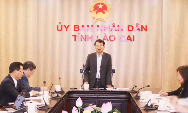 Đồng chí Đặng Xuân Phong, Chủ tịch UBND tỉnh phát biểu kết luận buổi làm việc.