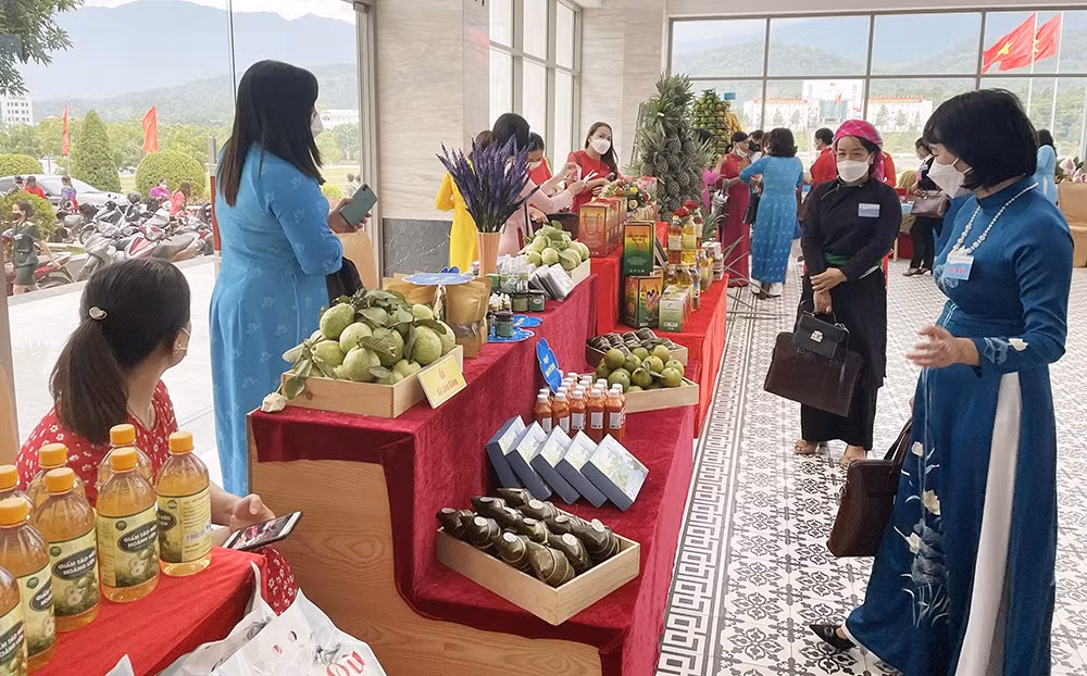 Trưng bày hơn 70 sản phẩm đặc trưng tại Đại hội Đại biểu Phụ nữ tỉnh Lào Cai lần thứ XVIII ảnh 2