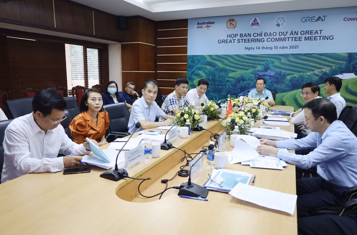 Quang cảnh cuộc họp tại điểm cầu tỉnh Lào Cai.