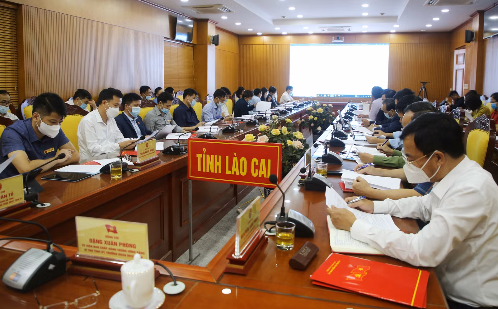 Đại biểu dự hội nghị tại điểm cầu tỉnh Lào Cai.