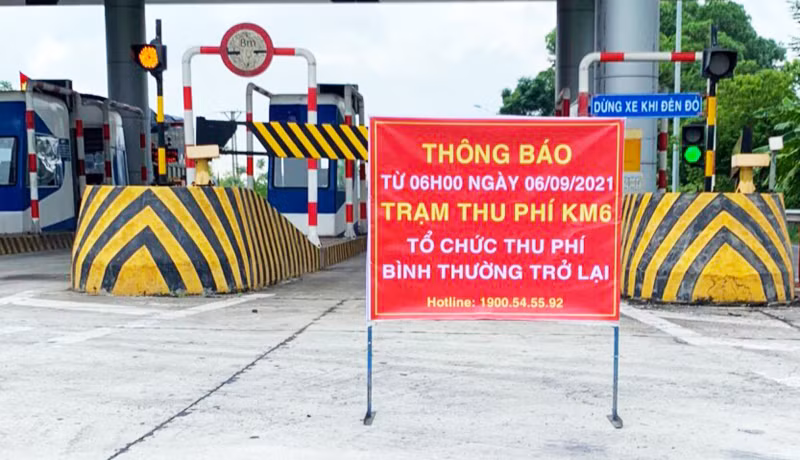 Trạm Km6 là trạm thu phí đầu tuyến cao tốc Nội Bài - Lào Cai đã triển khai thu phí từ sáng 6/9.
