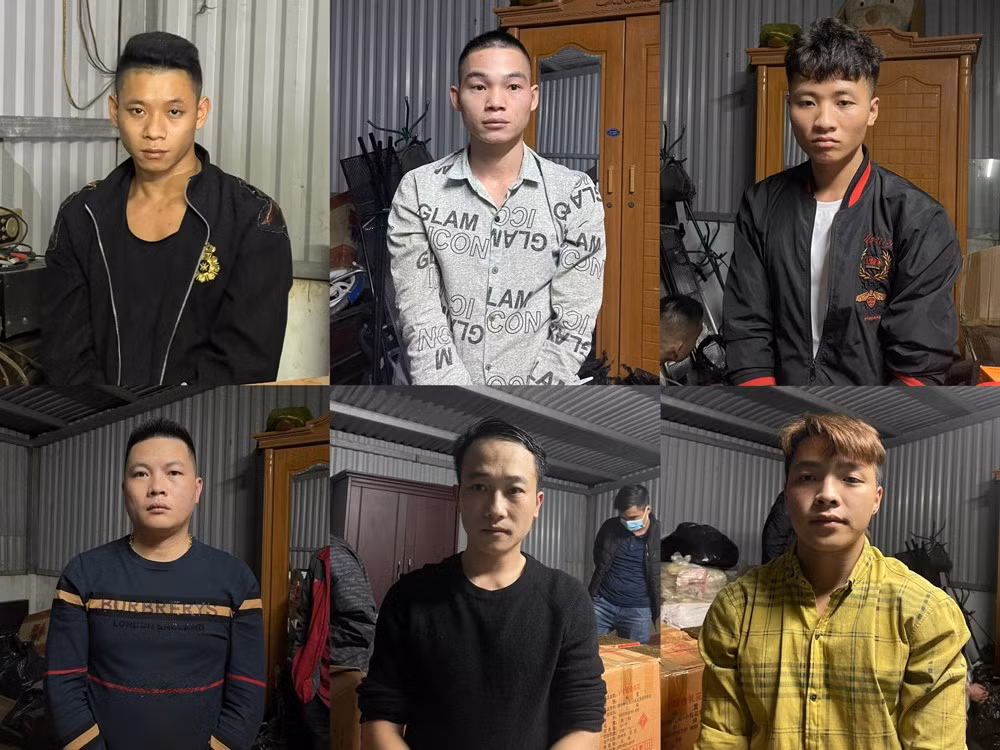 Các đối tượng bị bắt quả tang.