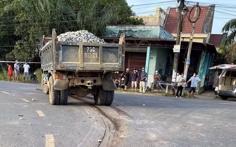 Hiện trường vụ tai nạn.