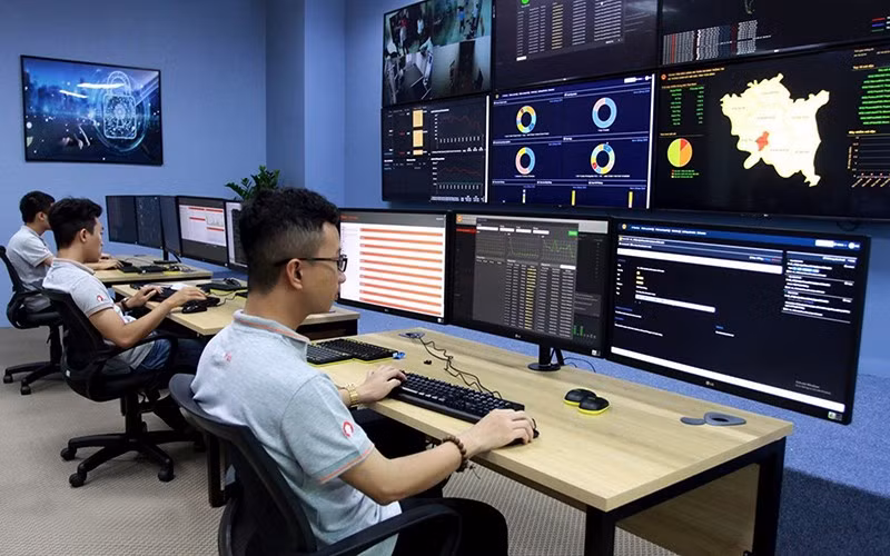Trung tâm điều hành an ninh mạng tỉnh Thái Bình. Ảnh minh họa: Thế Duyệt