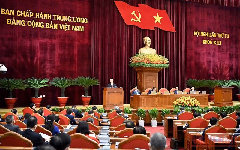 Hội nghị lần thứ tư Ban Chấp hành Trung ương Đảng khóa XIII. (Ảnh: ĐĂNG KHOA)