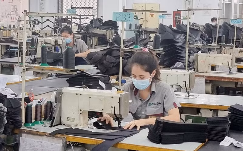 Công nhân sản xuất tại Công ty TNHH Công nghiệp Đức Bổn, Khu chế xuất Tân Thuận (TP Hồ Chí Minh).