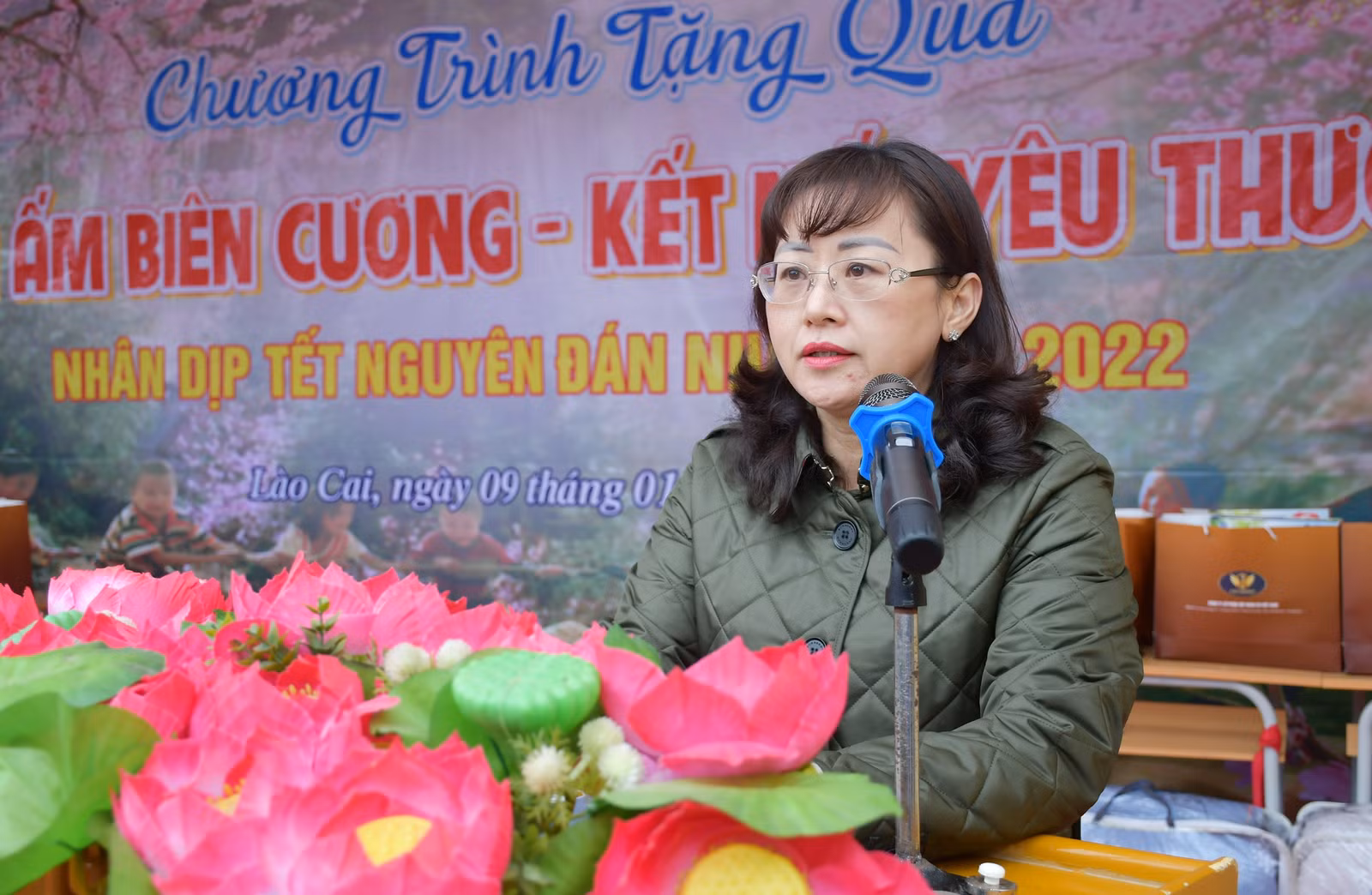 Phó Chủ tịch UBND tỉnh Giàng Thị Dung phát biểu tại chương trình.