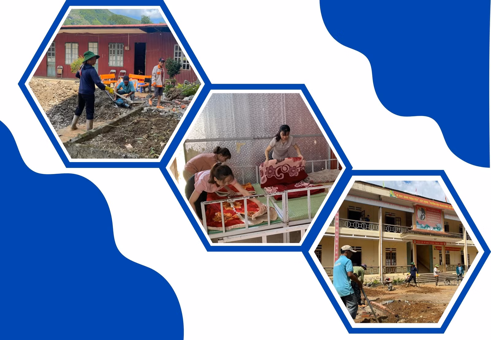 Chuẩn bị cơ sở vật chất đón học sinh về học tại trường chính.