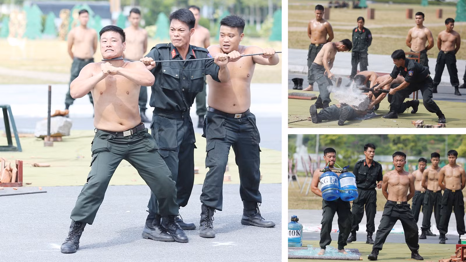 Biểu diễn những tiết mục công phá, khí công.