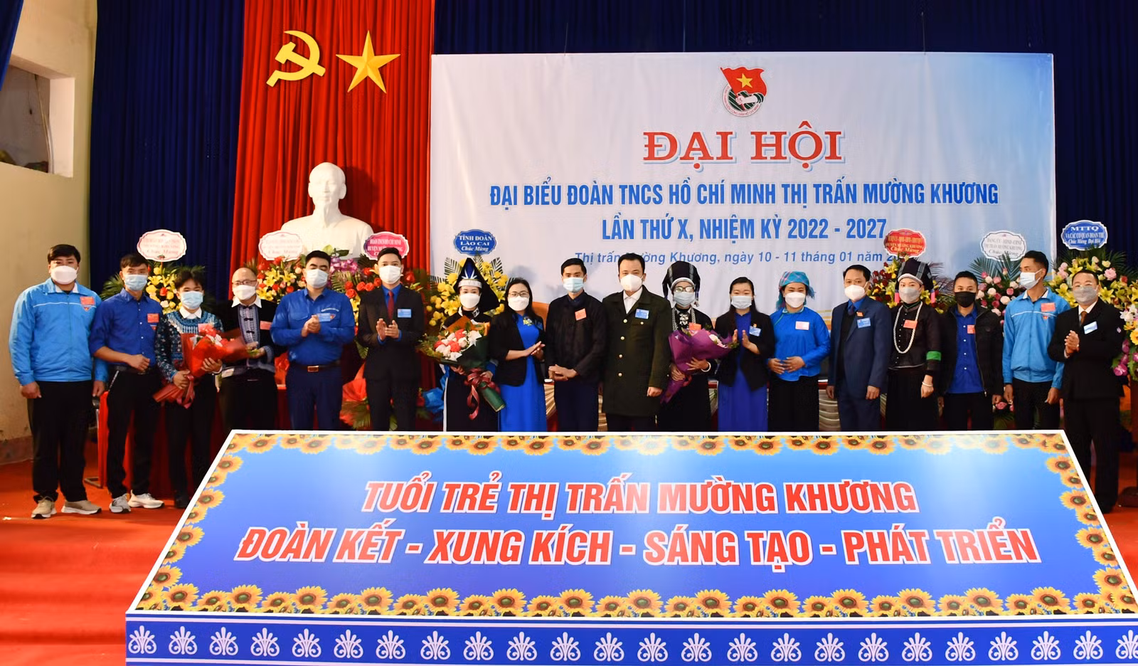 Ban Chấp hành Đoàn thanh niên thị trấn Mường Khương khóa X ra mắt đại hội.