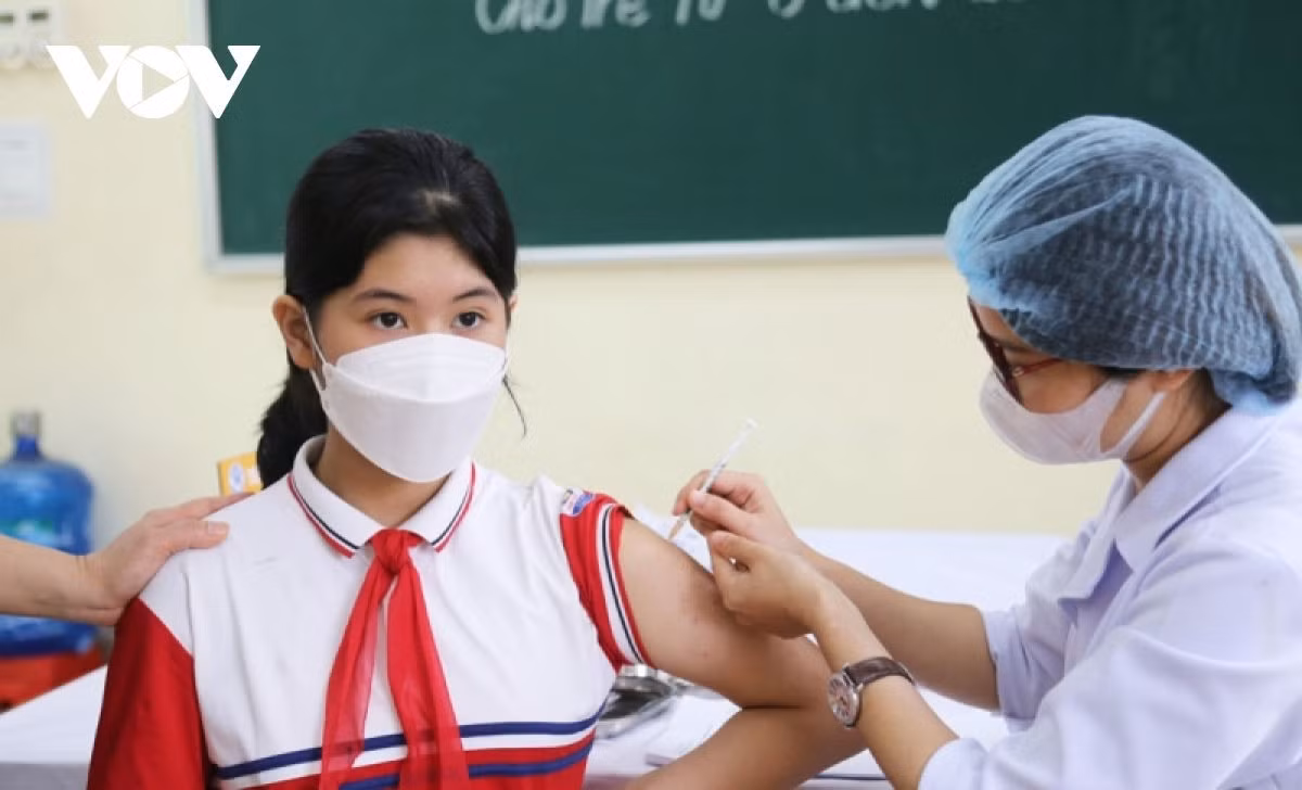 Nhóm trẻ 5 đến dưới 12 tuổi được tiêm vaccine COVID-19.