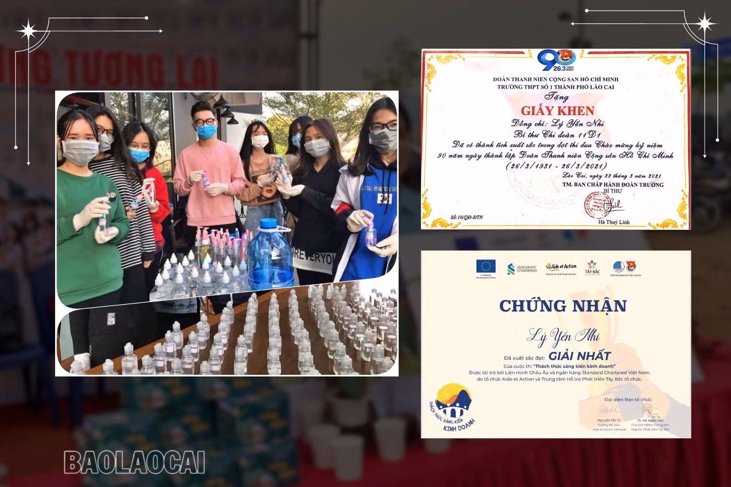 Yến Nhi là thành viên tích cực tham gia nhiều hoạt động vì cộng đồng và được ghi nhận bằng nhiều giấy khen, bằng khen.