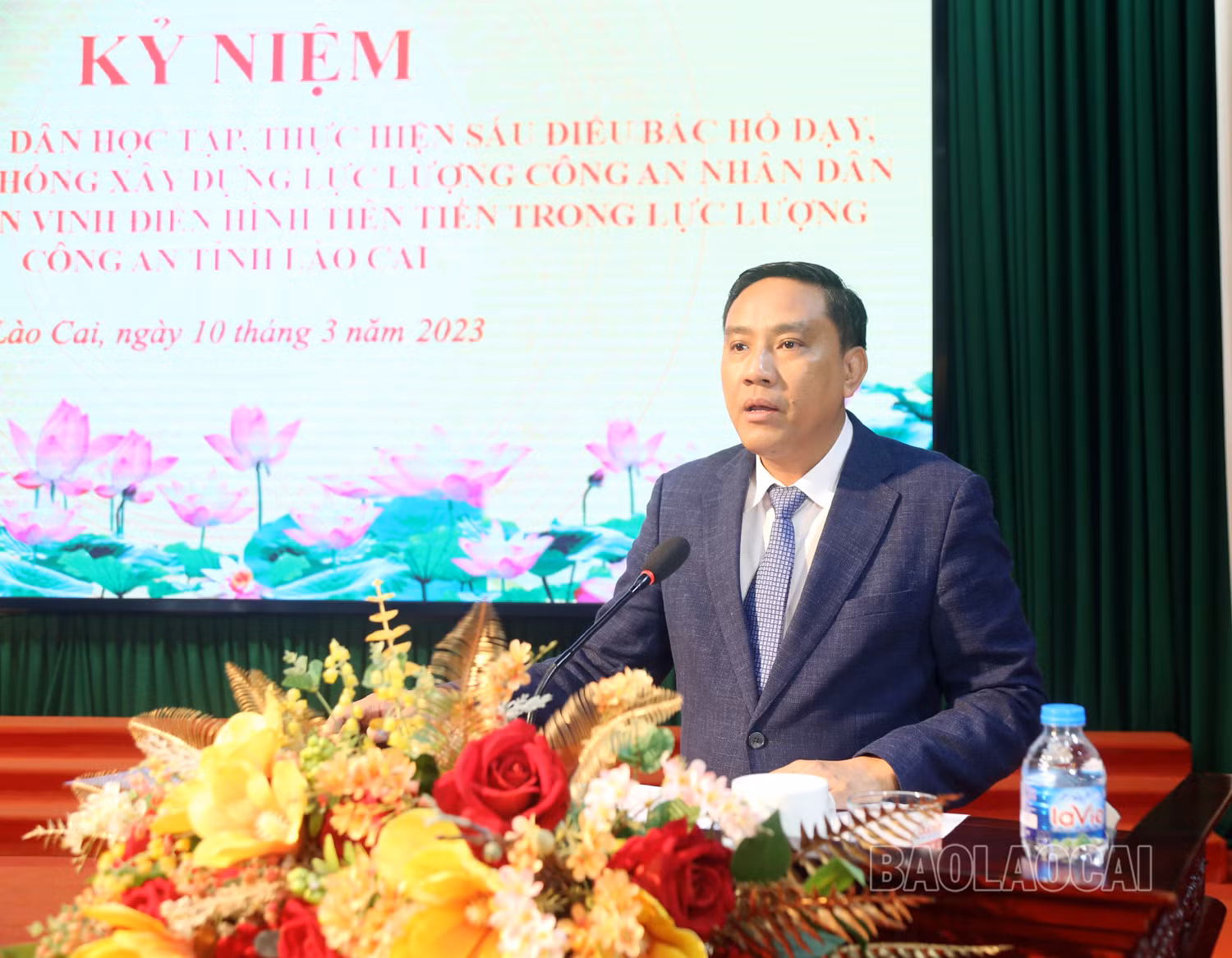 Đồng chí Hoàng Giang, Phó Bí thư Tỉnh ủy phát biểu tại lễ kỷ niệm.