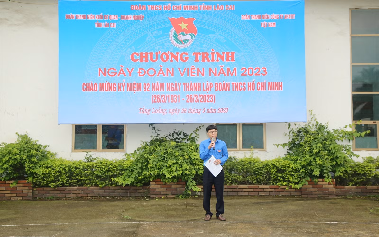 Bí thư Đoàn Khối Cơ quan - Doanh nghiệp Trần Văn Quân ôn lại truyền thống 92 năm ngày thành lập Đoàn TNCS Hồ Chí Minh. Tại Chương trình Ngày Đoàn viên năm 2023 diễn ra nhiều hoạt động giao lưu văn nghệ, thể thao sôi nổi.