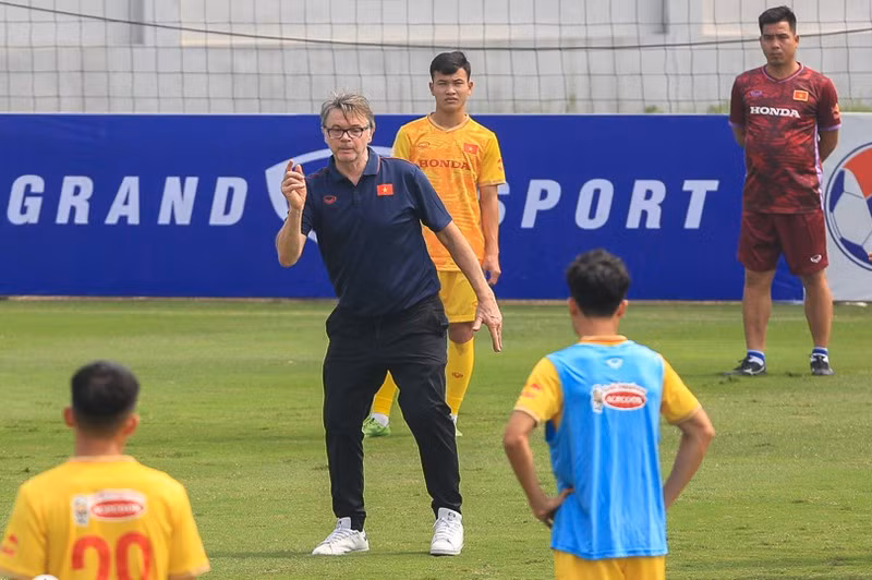 U23 Cup – Doha, Qatar 2023 là giải đấu đầu tiên của tân huấn luyện viên Philippe Troussier cùng với U23 Việt Nam. (Ảnh: VFF)