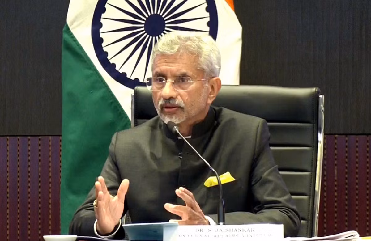 Ngoại trưởng Ấn Độ Jaishankar tại buổi họp báo kết thúc Hội nghị Ngoại trưởng G20.