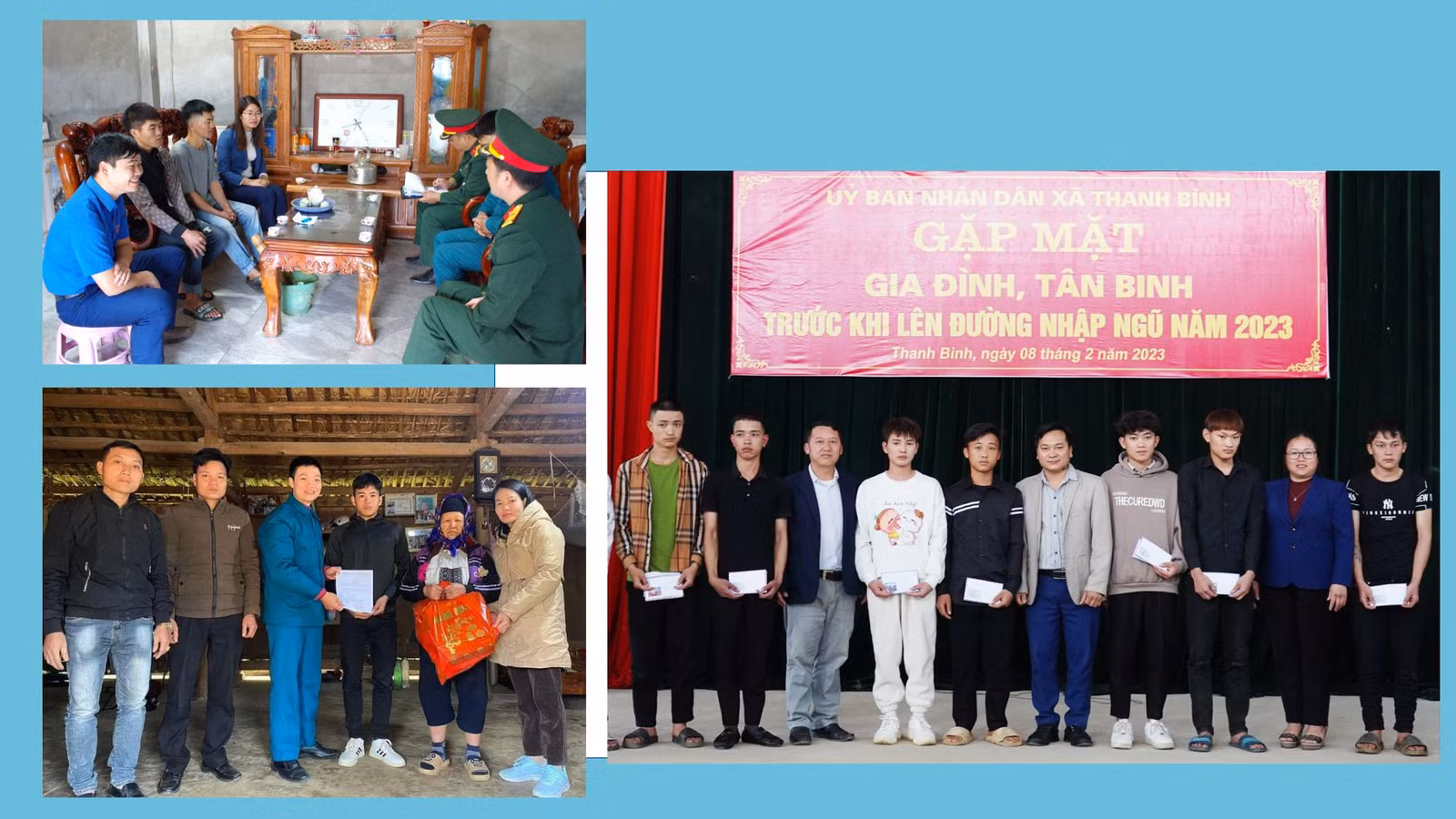 Cấp ủy, chính quyền các cấp quan tâm động viên, thăm hỏi, tặng quà công dân trước ngày lên đường nhập ngũ.