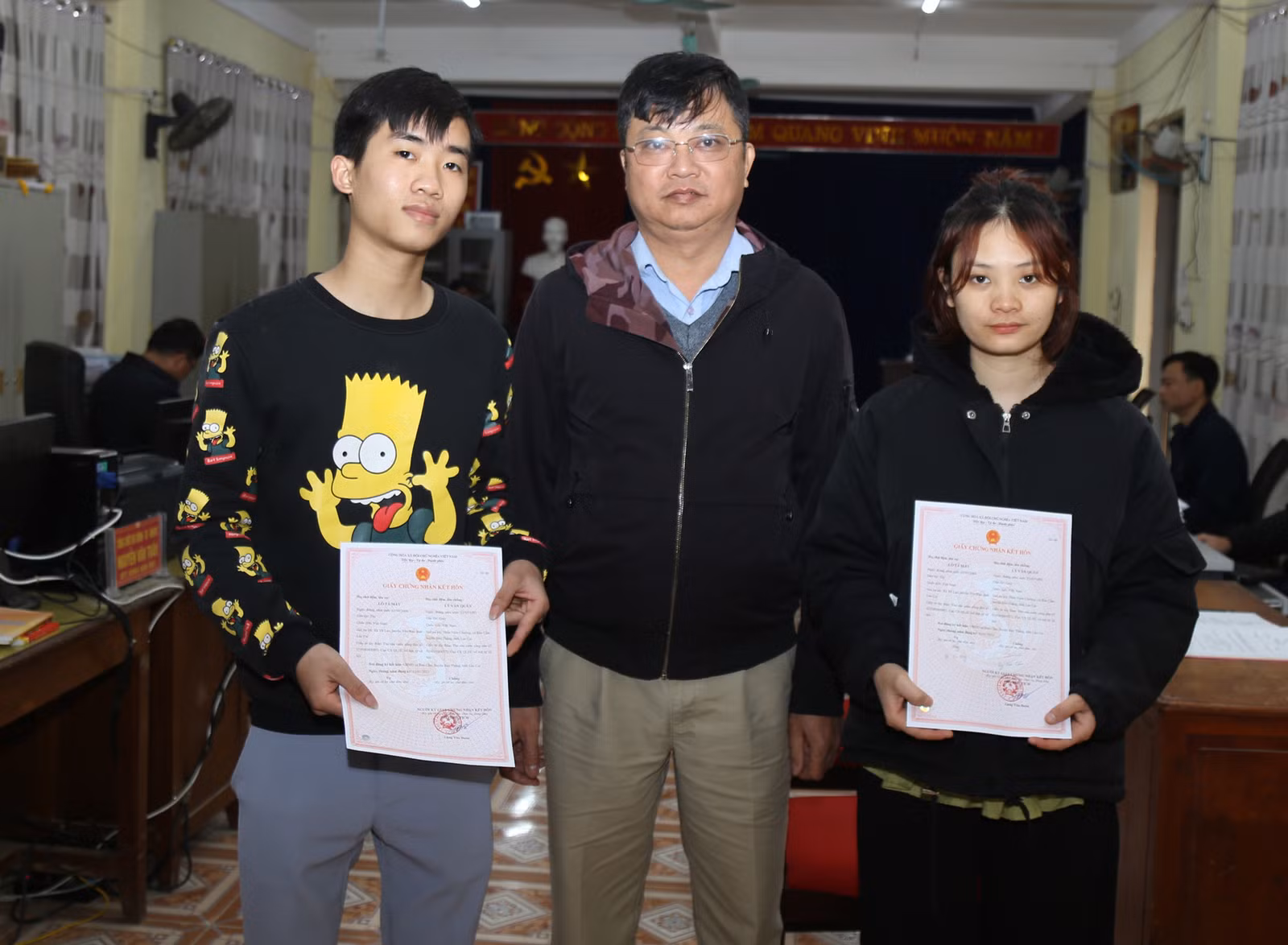 Lý Văn Quân đăng ký kết hôn trước ngày nhập ngũ.