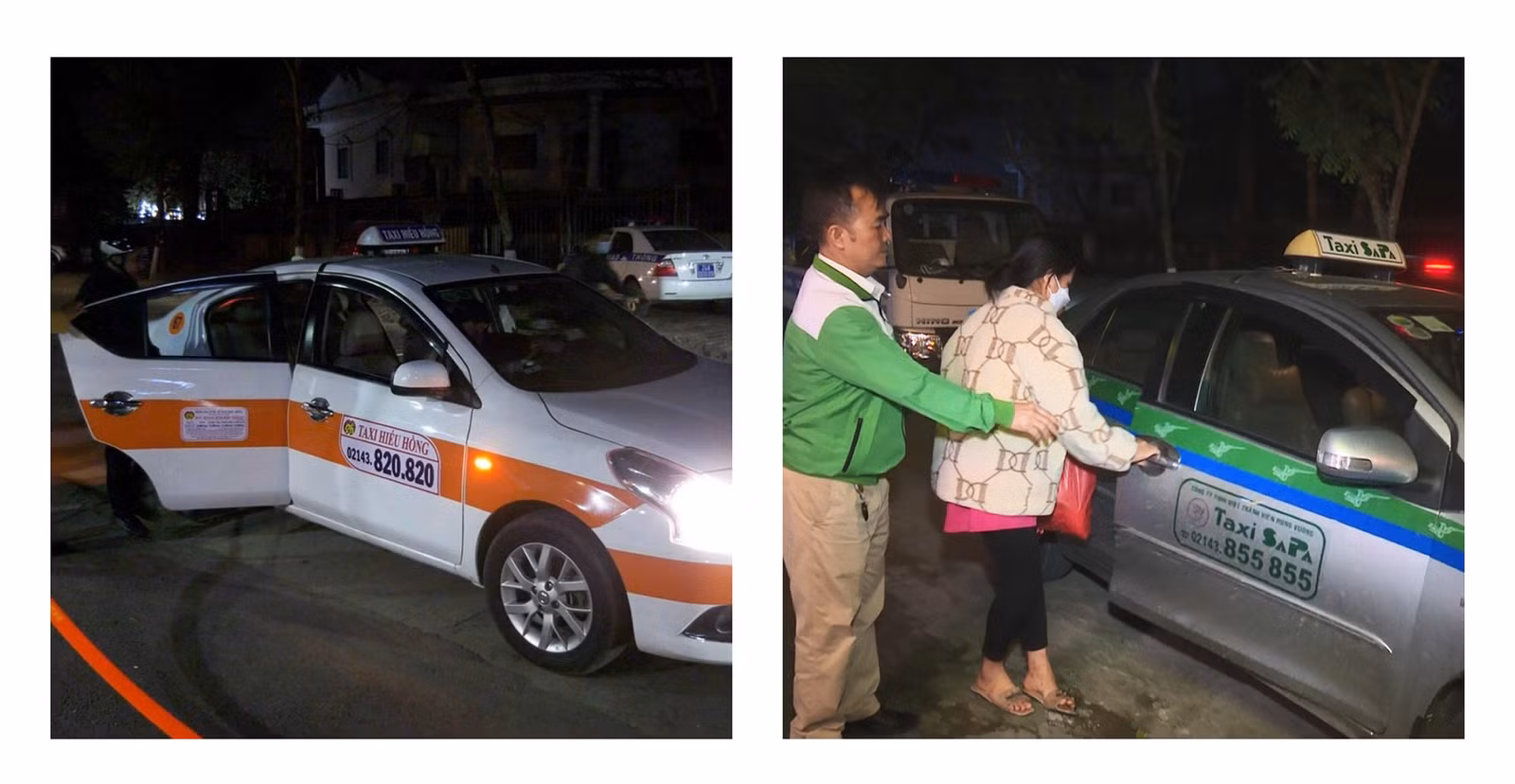 Xe taxi đưa người vi phạm về nồng độ cồn khi tham gia giao thông về nơi cư trú.