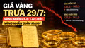 Giá vàng trưa 29/7: Vàng miếng SJC lao dốc, vàng nhẫn giảm mạnh