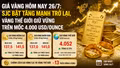 Giá vàng hôm nay 26/7: SJC bật tăng mạnh trở lại, vàng thế giới giữ vững trên mốc 4.000 USD/ounce