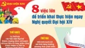 [Infographic] 8 việc lớn để triển khai thực hiện ngay Nghị quyết Đại hội XIV
