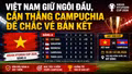 Việt Nam giữ ngôi đầu, cần thắng Campuchia để chắc vé bán kết