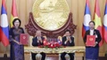 Tổng Bí thư Tô Lâm và Tổng Bí thư, Chủ tịch nước Lào chứng kiến Lễ trao các văn kiện hợp tác