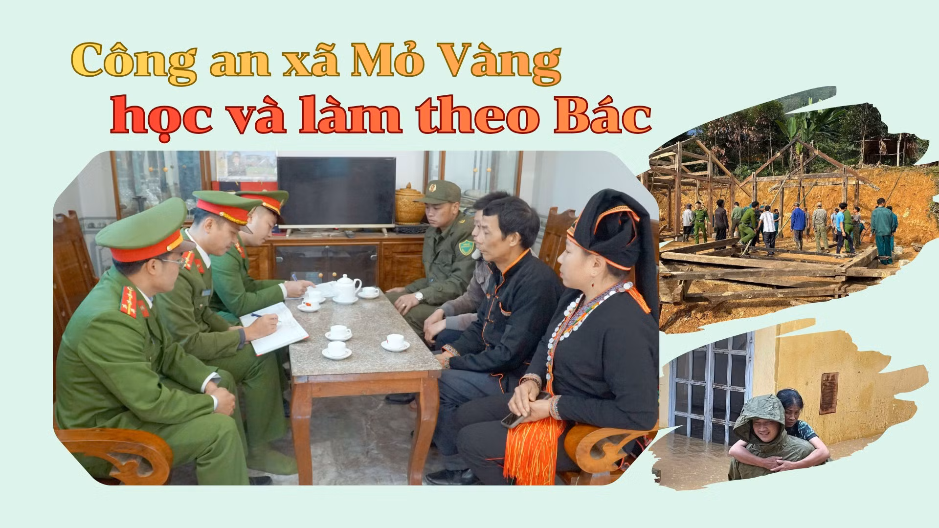 Công an xã Mỏ Vàng học và làm theo Bác