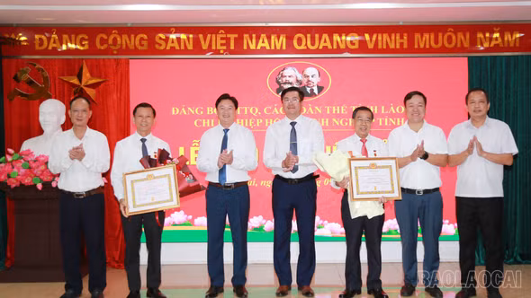Trao tặng Huy hiệu Đảng cho 2 đảng viên Chi bộ Hiệp hội Doanh nghiệp tỉnh Lào Cai