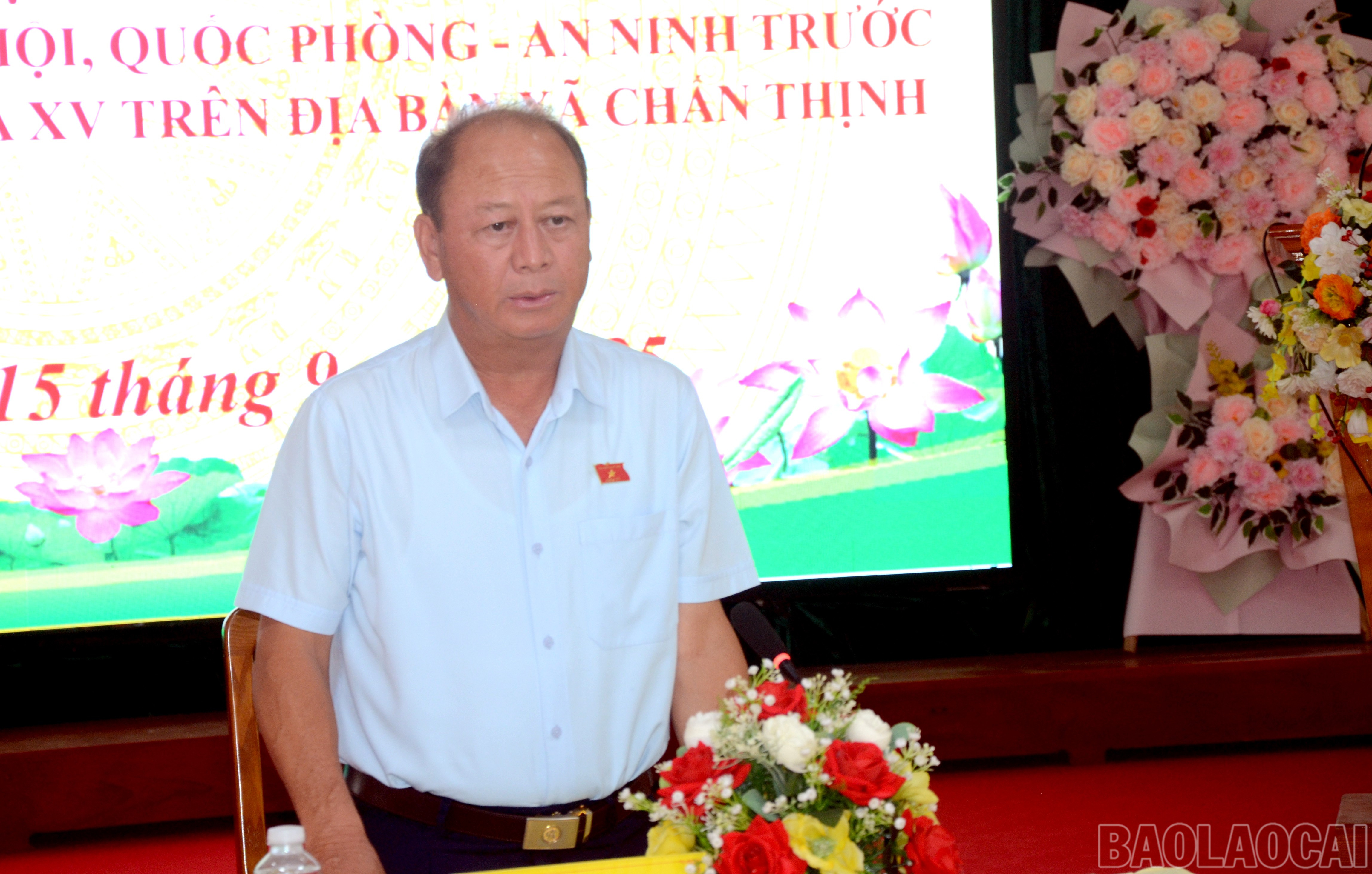 Phó Trưởng Đoàn Đại biểu Quốc hội chuyên trách phụ trách Đoàn Đại biểu Quốc hội tỉnh Sùng A Lềnh phát biểu tại buổi làm việc baolaocai-br_lenh.jpg