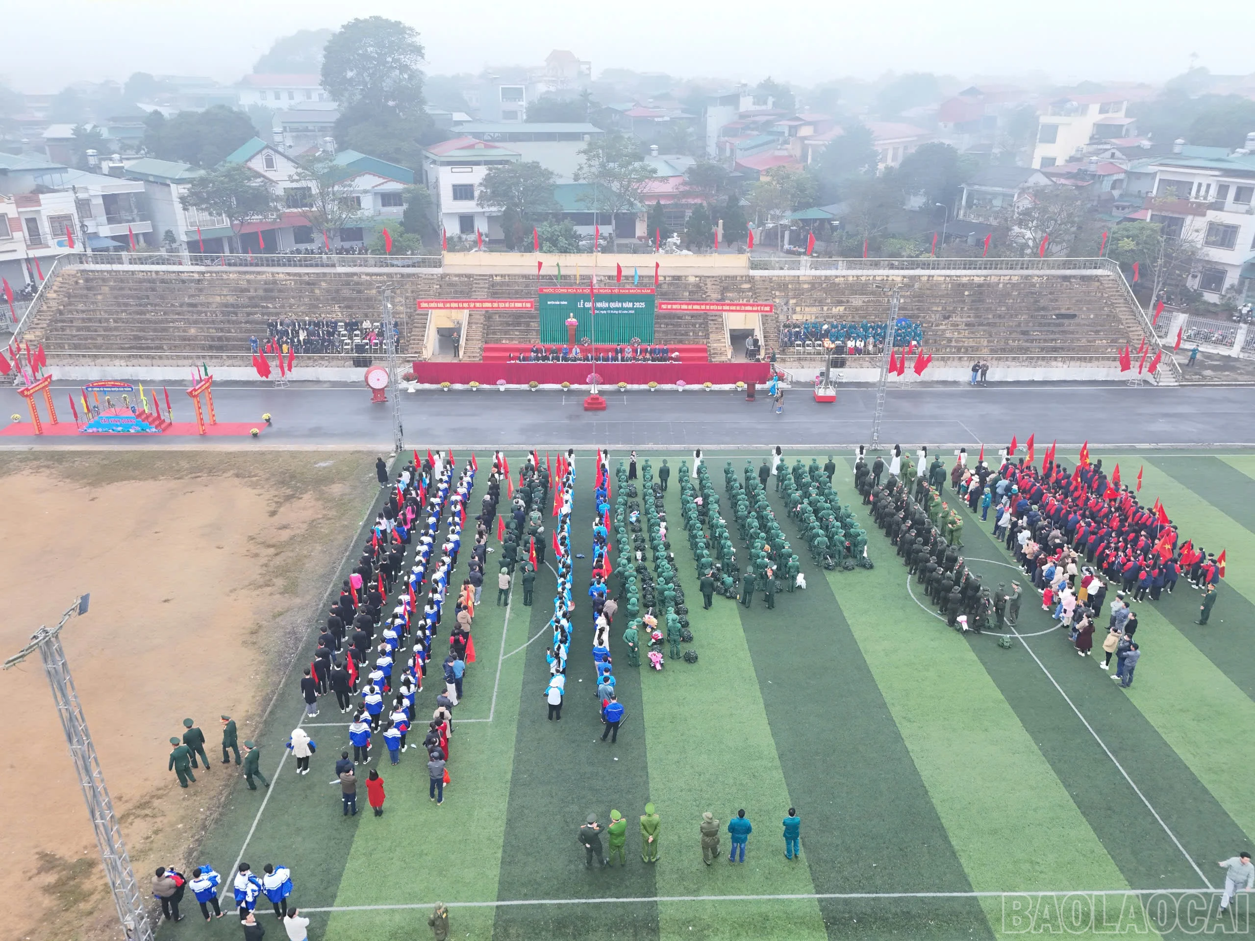 Quang cảnh Lễ giao nhận quân huyện Bảo Thắng.