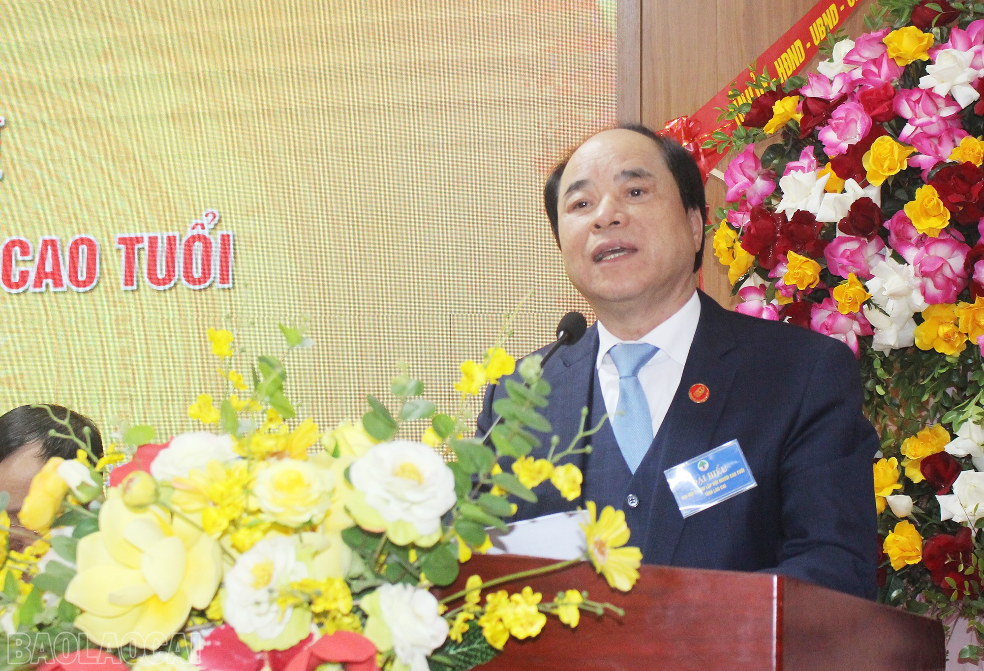 Đồng chí Trương Xuân Cừ, Phó Chủ tịch Thường trực Hội Người cao tuổi Việt Nam phát biểu tại đại hội. baolaocai-bl_img-4758.jpg