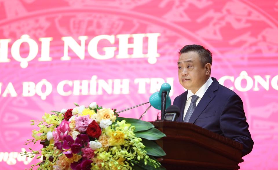 Đồng chí Trần Sỹ Thanh giữ chức Phó Bí thư Thành ủy Hà Nội ảnh 4 Phó Bí thư Thành ủy Hà Nội T rần Sỹ Thanh phát biểu nhận nhiệm vụ