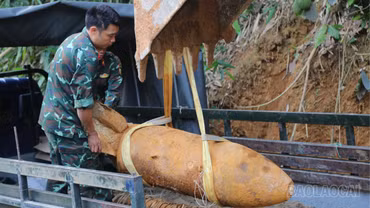 Lào Cai: Hủy nổ an toàn quả bom nặng 340 kg còn sót lại sau chiến tranh