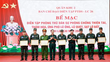 Diễn tập phòng thủ dân sự phòng chống thiên tai tỉnh Lào Cai năm 2026 thành công tốt đẹp