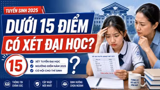 Dưới 15 điểm/3 môn có còn được xét đại học năm 2026?