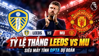 Tỷ lệ thắng Leeds vs MU mới nhất theo siêu máy tính dự đoán Opta