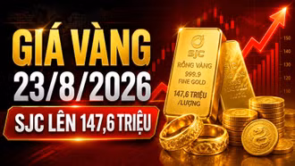 Giá vàng hôm nay 23/8: SJC tăng tiếp, vàng nhẫn tiến sát 150 triệu đồng