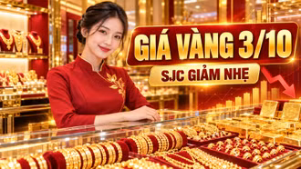 Giá vàng hôm nay 3/10: Vàng thế giới giảm cuối tuần, SJC biến động ra sao?