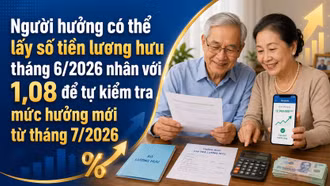 Lương hưu tháng 7/2026 tăng 8%: Cách tự tính số tiền thực nhận