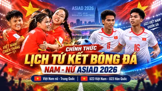 Lịch tứ kết bóng đá nam, nữ ASIAD 2026 của Đoàn thể thao Việt Nam