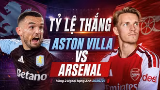 Tỷ lệ thắng Aston Villa vs Arsenal: Siêu máy tính nghiêng về ai?