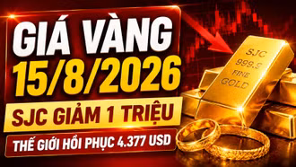Giá vàng hôm nay 15/8: SJC, BTMC, DOJI, PNJ giảm, vàng thế giới tăng