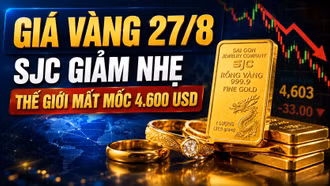 Giá vàng hôm nay 27/8: SJC giảm, nhẫn DOJI vẫn gần 154 triệu đồng/lượng