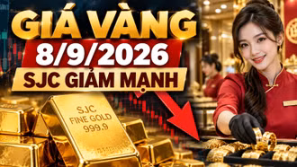 Giá vàng hôm nay 8/9: SJC giảm mạnh, vàng thế giới lùi về 4.413 USD