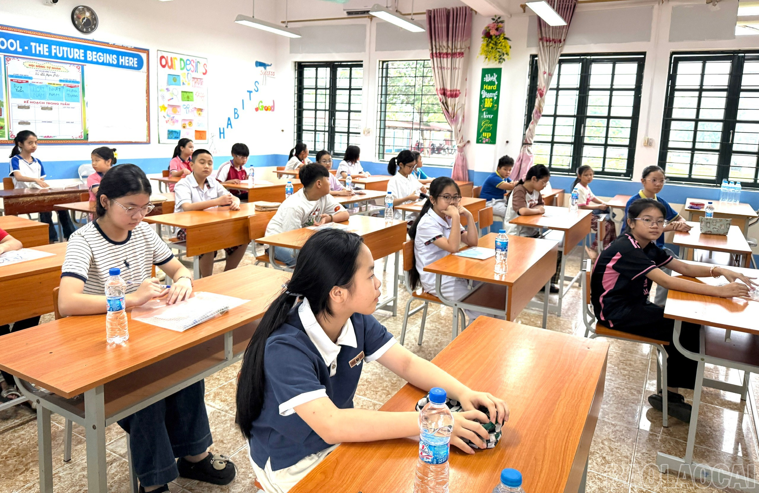 Die Organisation von Umfragen und die Beurteilung der Fähigkeiten der Schüler, die in die 6. Klasse der Le Quy Don Secondary School und der Ly Tu Trong Secondary School kommen, wurde ernsthaft durchgeführt. baolaocai-br_z6669221902889-bf101482df24c5acc293b6492803a1cb.jpg