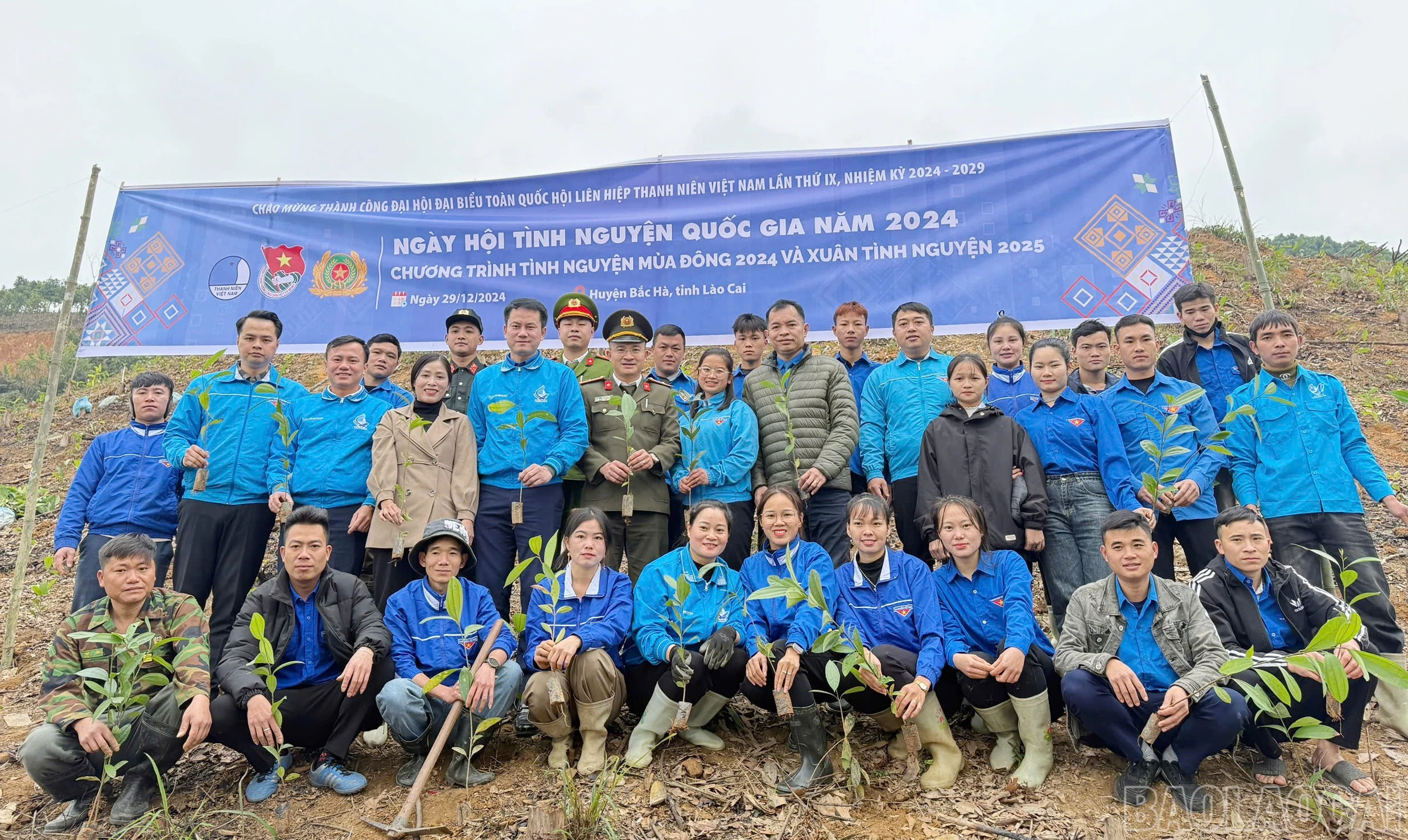 Trao tặng và trồng 1 vạn cây quế cho các hộ dân.