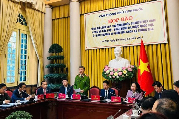 Thứ trưởng Nguyễn Ngọc Lâm trình bày những nội dung cơ bản của 3 luật do Bộ Công an chủ trì soạn thảo.